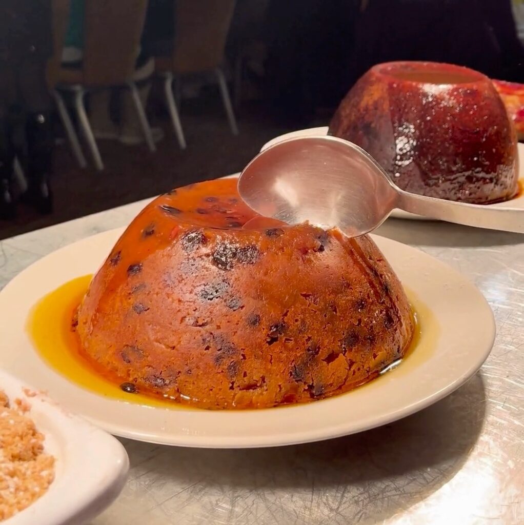 Spotted Dick Pudding at the Pudding Club